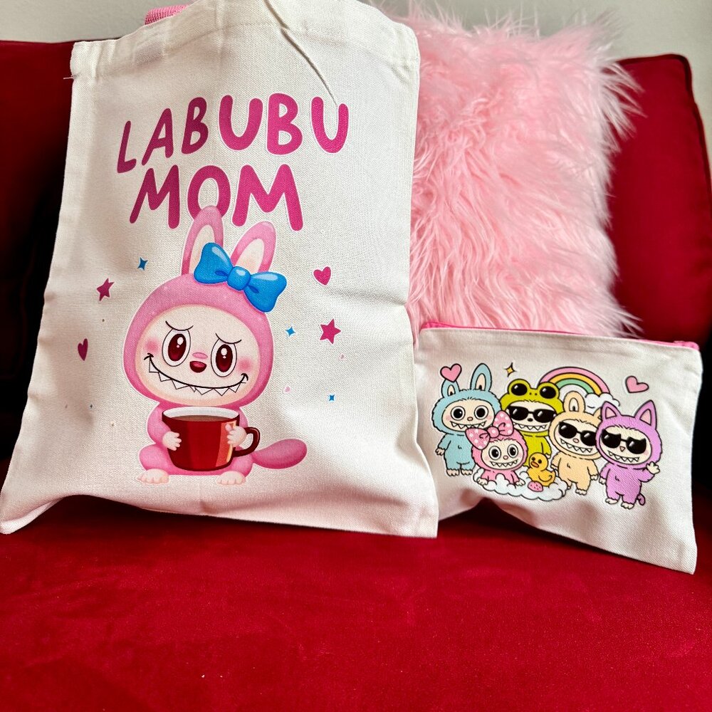 Labubu Tote Bag and Pouch Set